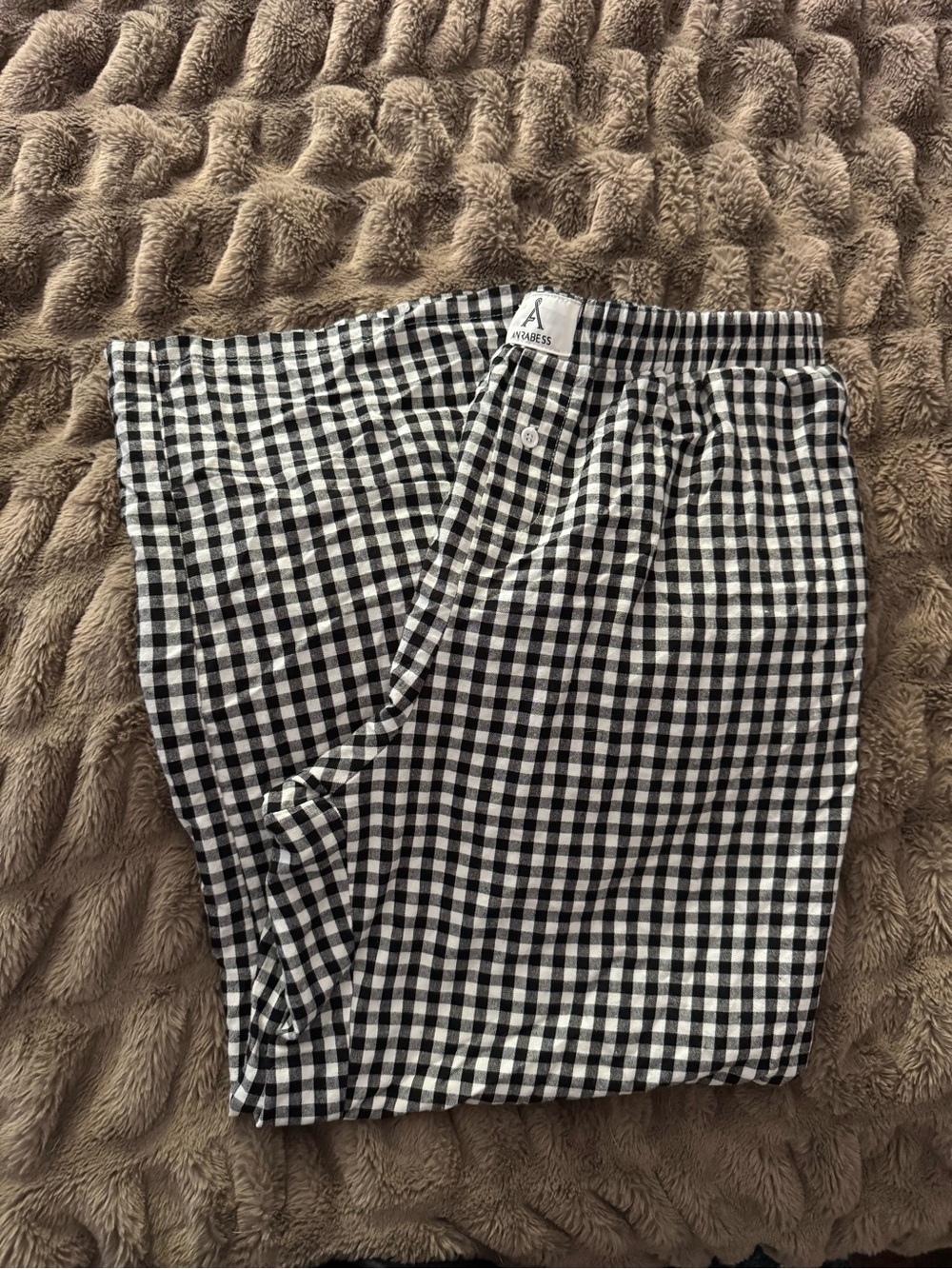 Ava & Ness Black and White Gingham Cotton Pajama Shorts